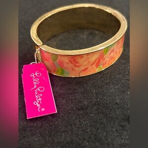 NWT Lilly Pulitzer BOCA BG IMPRESSION Hinged Bracelet